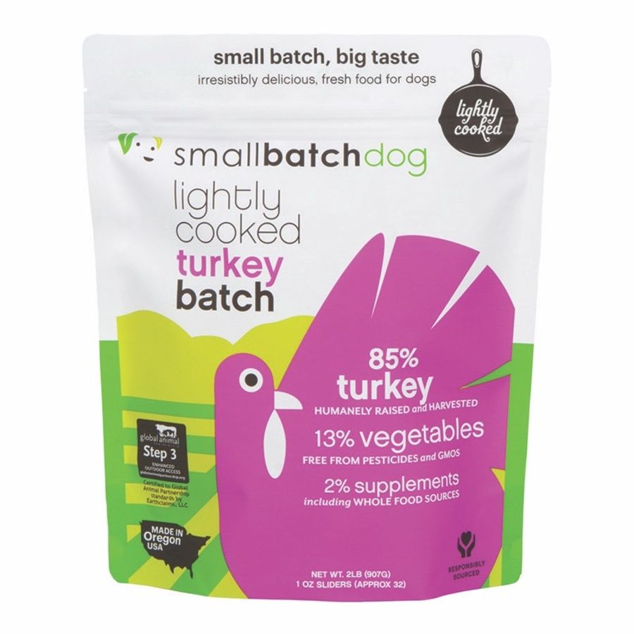 SmallBatch Dog Frozen Lightly Cooked Turkey, Size: 2lb