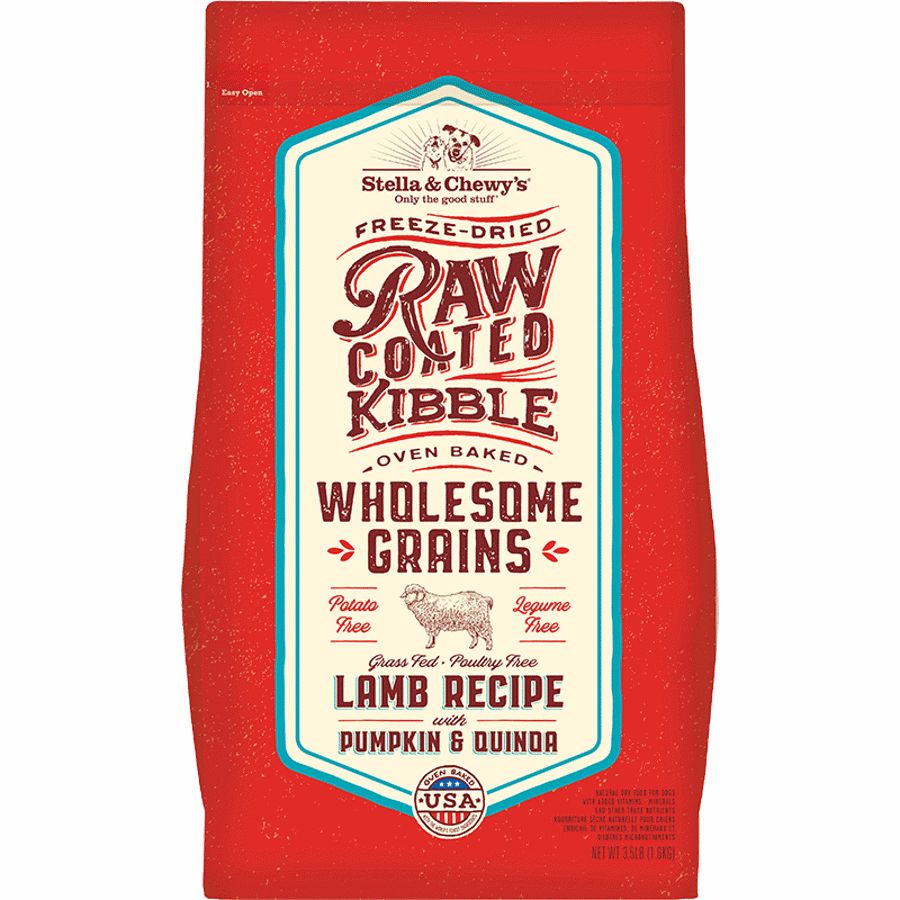 Stella &amp; Chewy&#39;s Dog Wholesome Grain Raw Coated Lamb, Size: 3.5lb