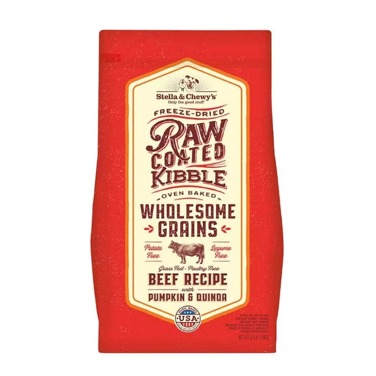 Stella &amp; Chewy&#39;s Dog Wholesome Grain Raw Coated Beef, Size: 3.5lb