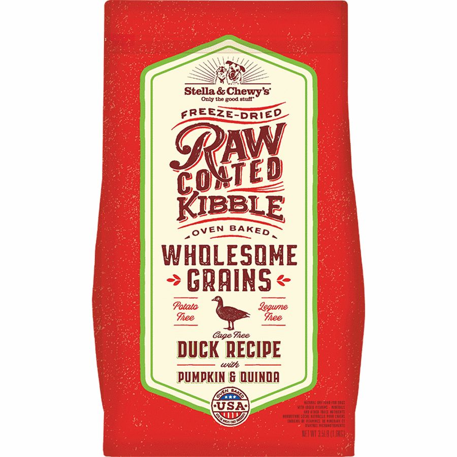 Stella &amp; Chewy&#39;s Dog Wholesome Grain Raw Coated Duck, Size: 3.5lb