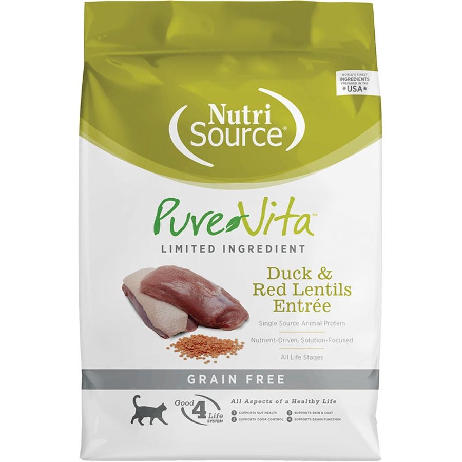 NutriSource Cat Pure Vita Grain Free Duck &amp; Lentils, Size: 4lb