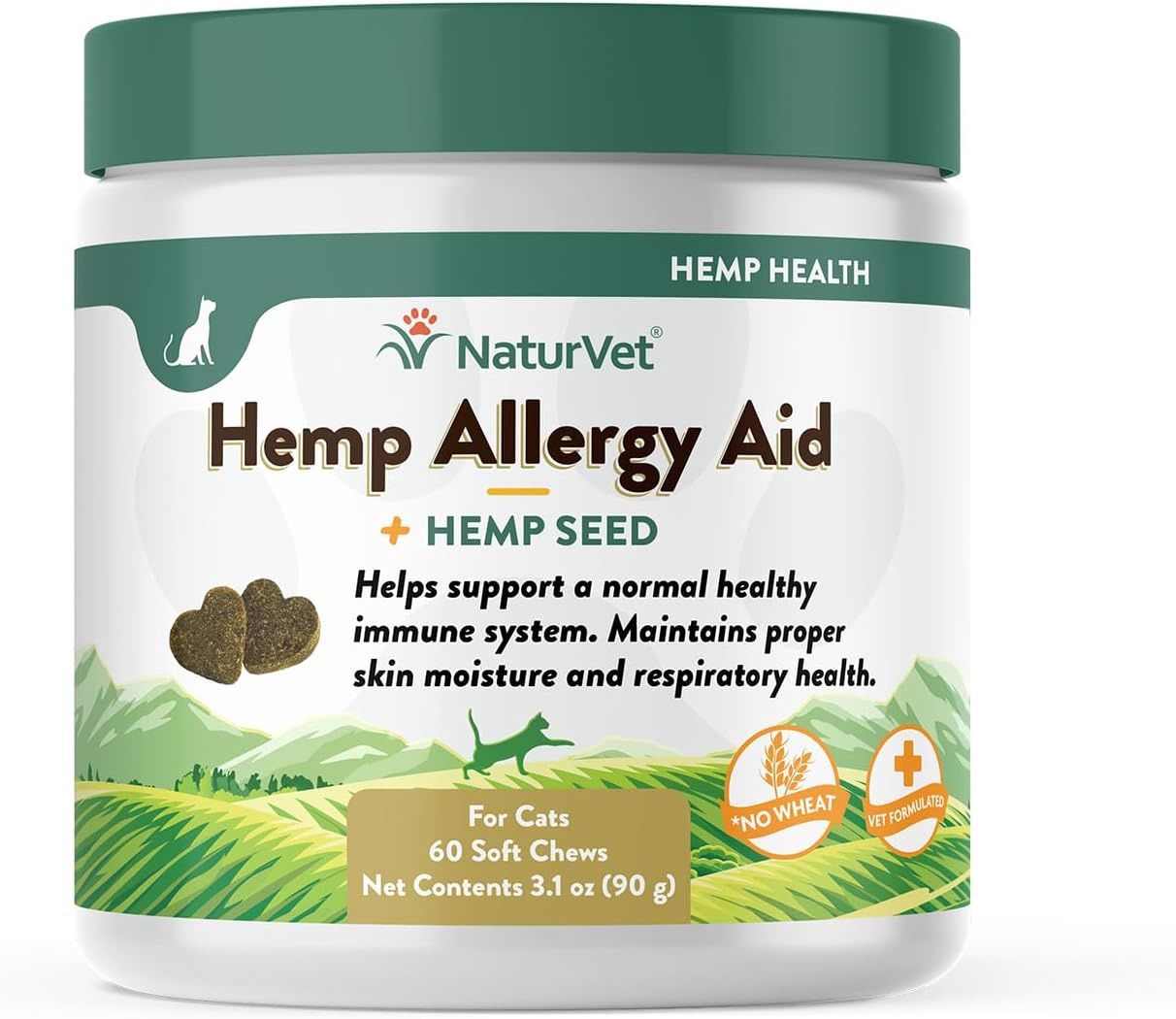 NaturVet Cat Hemp Allergy Aid Chew 60 Count