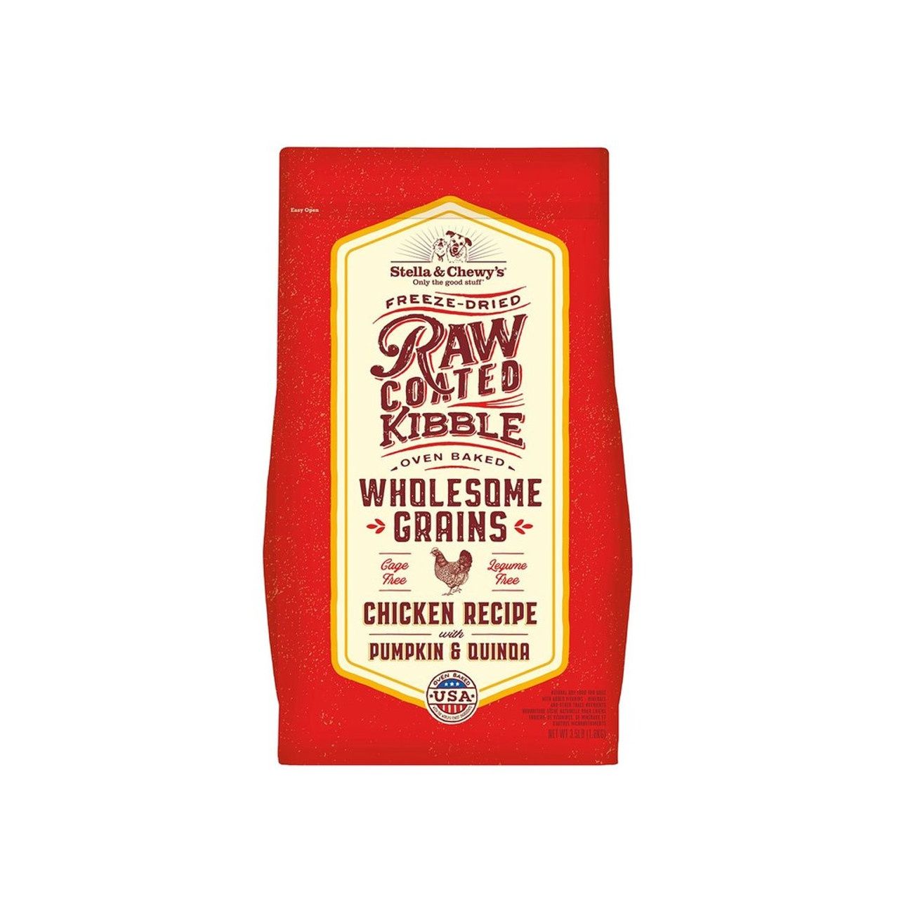 Stella &amp; Chewy&#39;s Dog Wholesome Grain Raw Coated Chicken, Size: 3.5lb