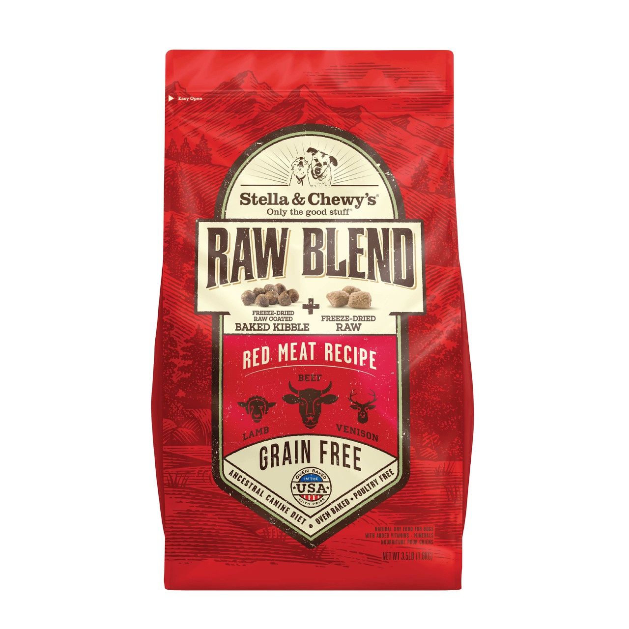 Stella &amp; Chewy&#39;s Dog Raw Blend Red Meat, Size: 3.5lb