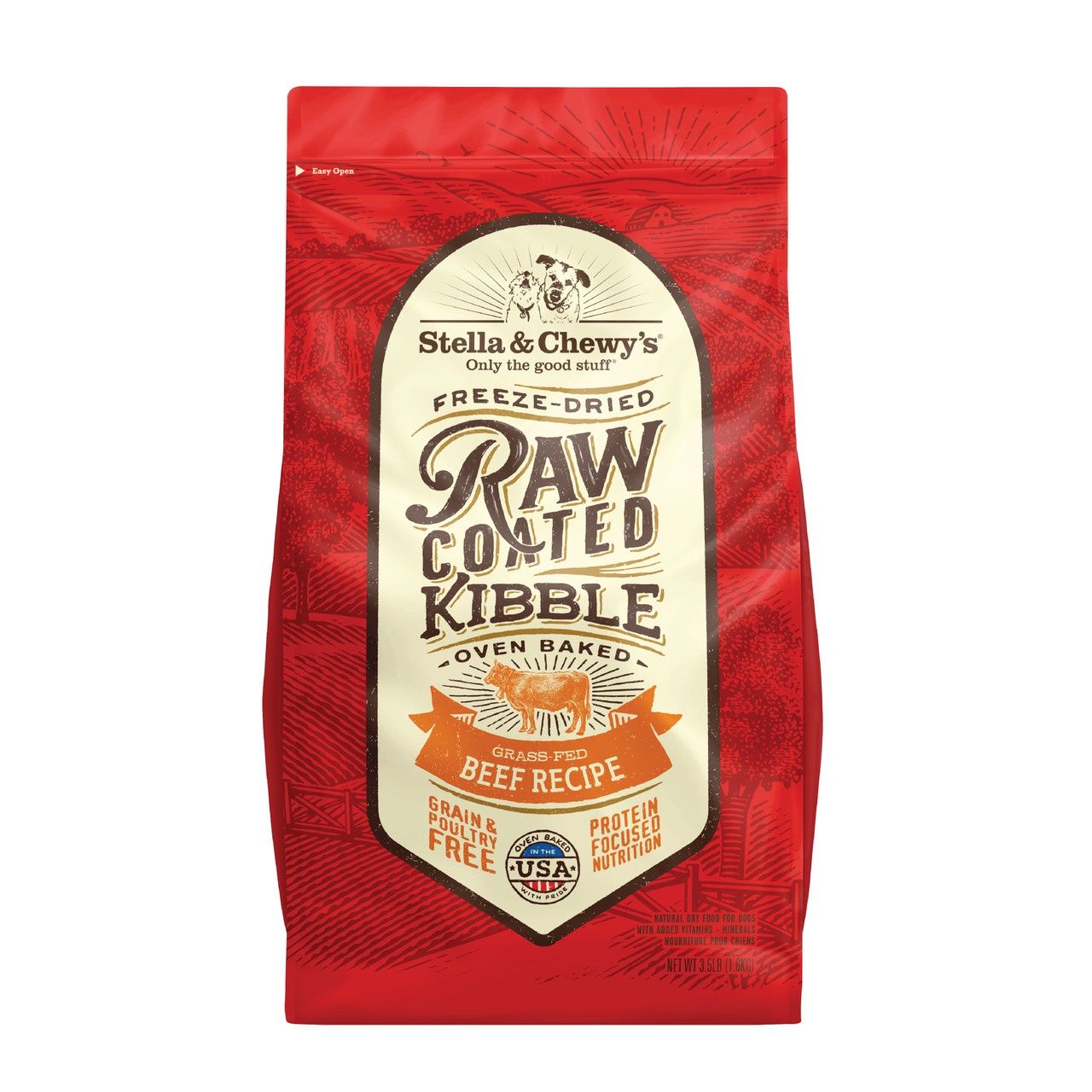 Stella &amp; Chewy&#39;s Dog Raw Coated Beef, Size: 3.5lb