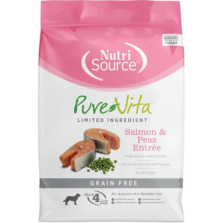 NutriSource Dog Pure Vita Grain Free Salmon &amp; Peas, Size: 4lb