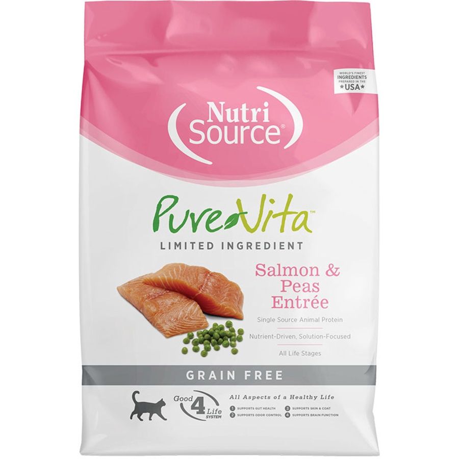NutriSource Cat Pure Vita Grain Free Salmon &amp; Peas, Size: 4lb