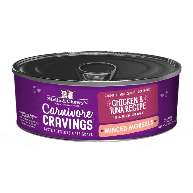 Stella &amp; Chewy's Cat Carnivore Cravings Minced Morsels Chicken &amp; Tuna 2.8oz
