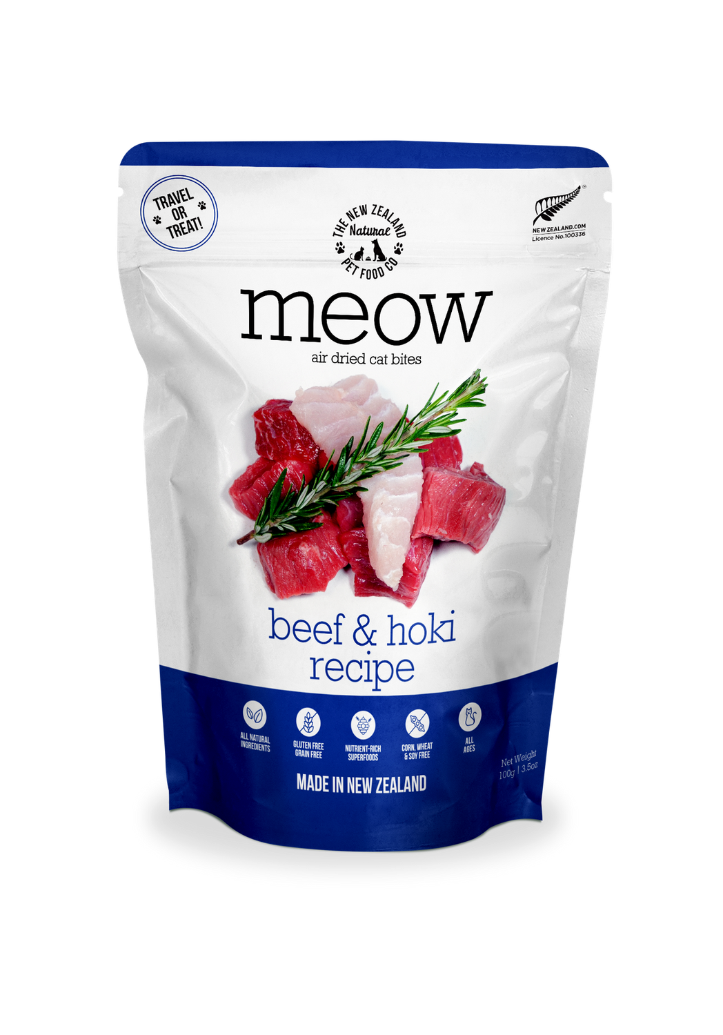 New Zealand Pet Cat Air Dried Beef &amp; Hoki 3.5oz