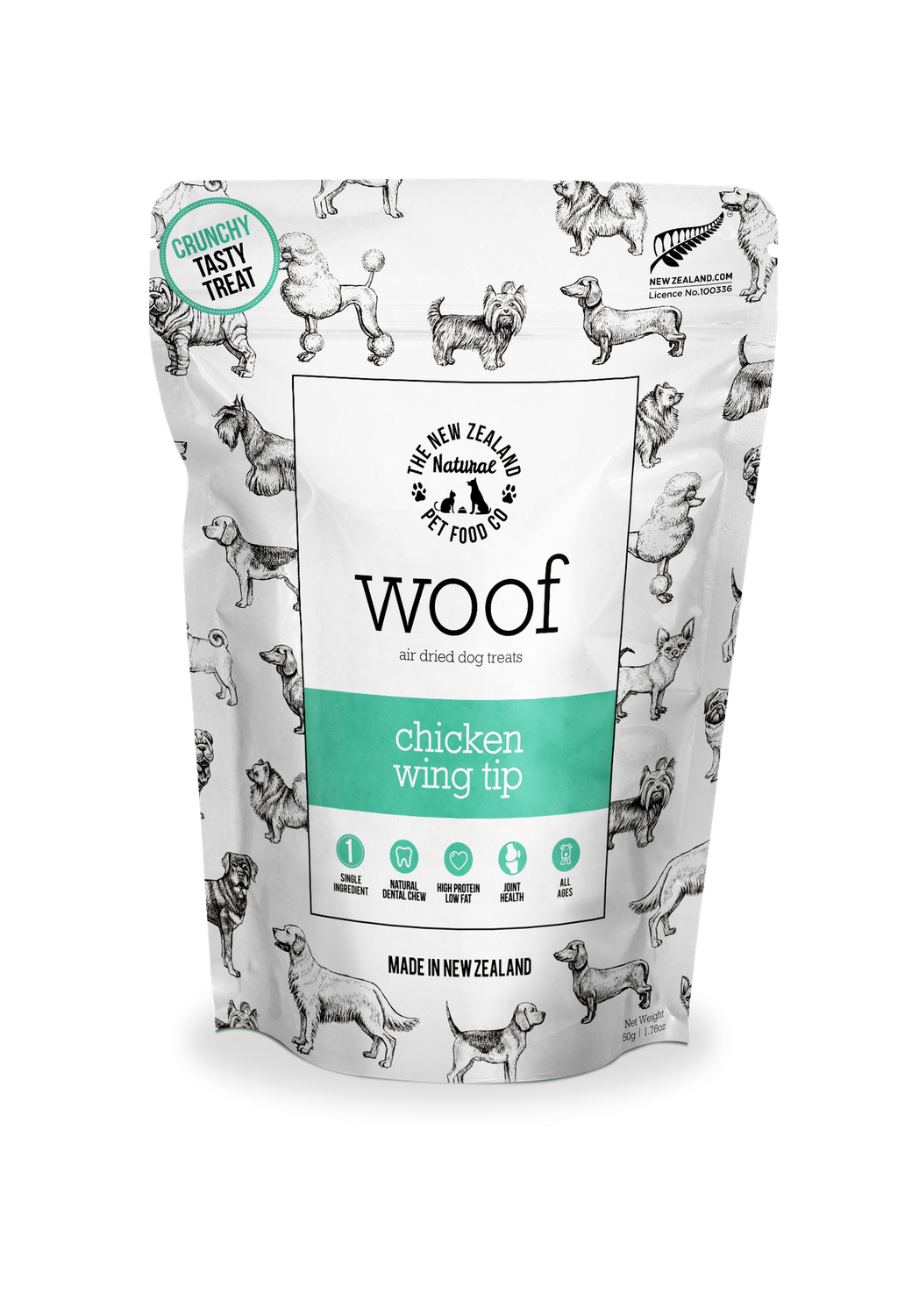 New Zealand Pet Dog Air Dried Chicken Wing Tip Treats 1.76oz