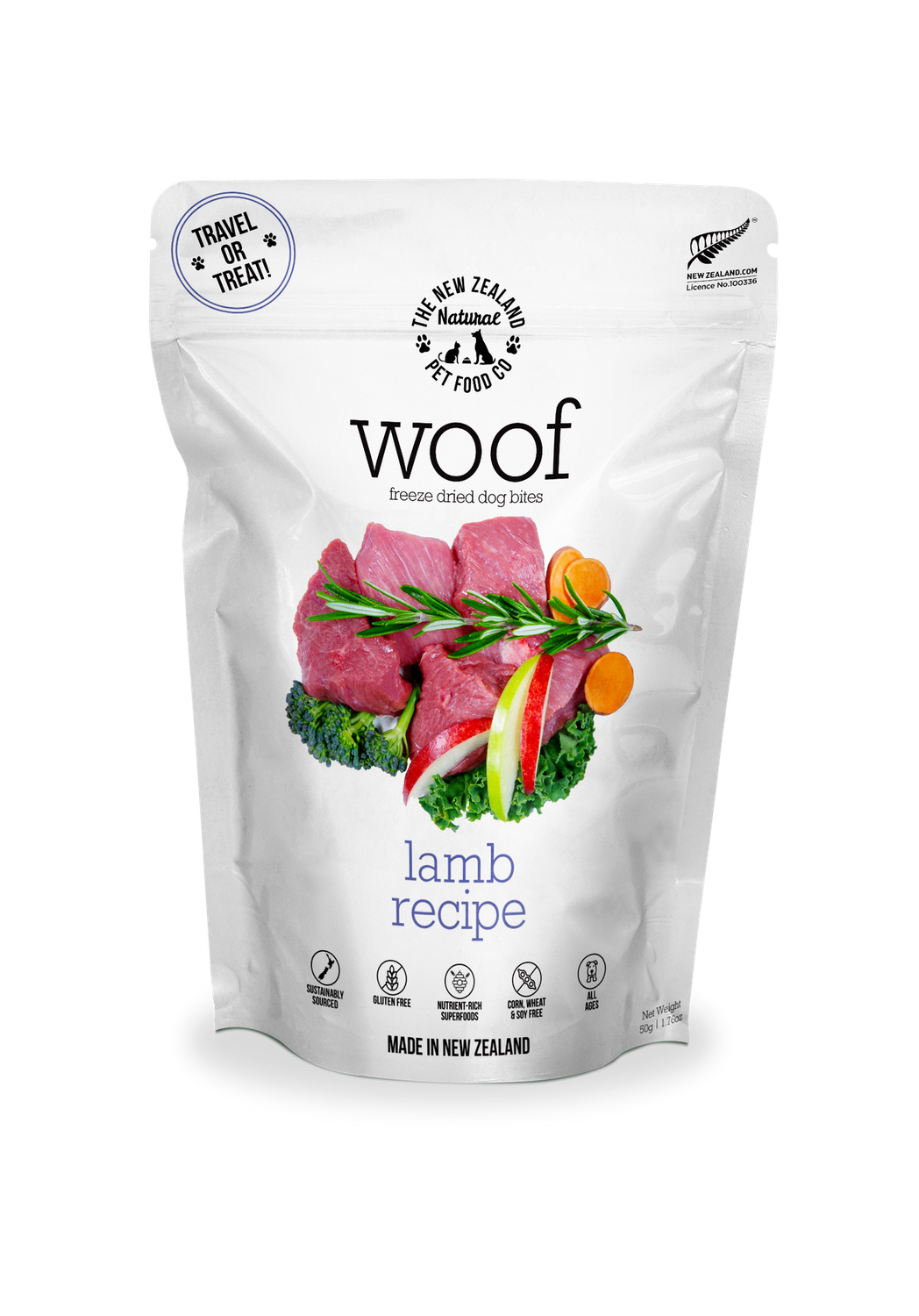 New Zealand Pet Dog Freeze Dried Lamb, Size: 1.76oz