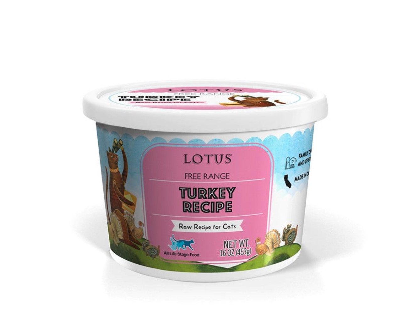 Lotus Cat Frozen Raw Free-Range Turkey, Size: 16oz