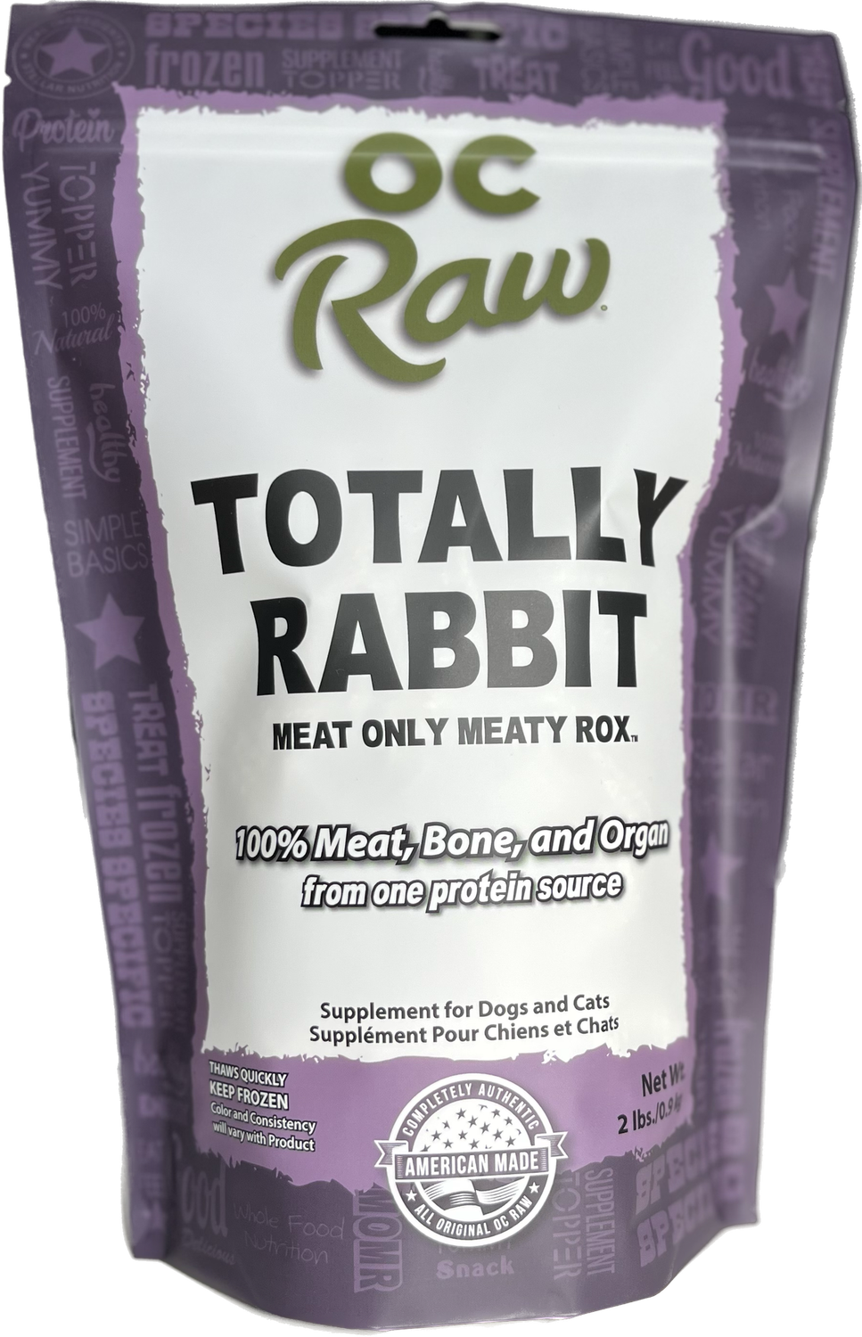 OC Raw Dog Frozen Totally Raw Rabbit 2lb