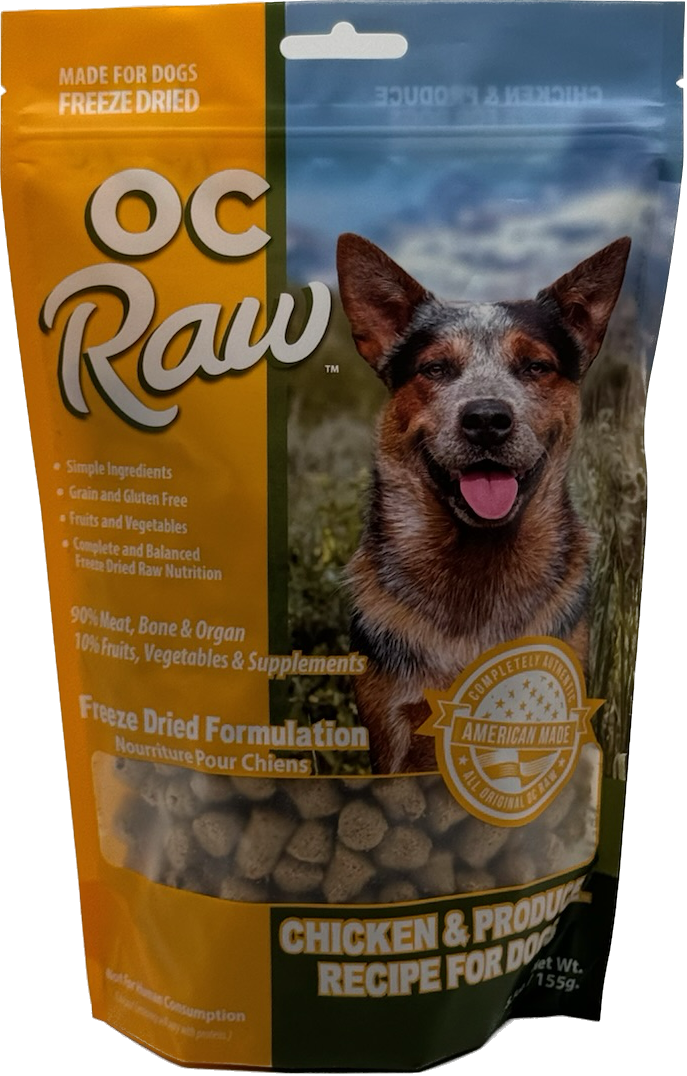 OC Raw Dog Freeze Dried Chicken, Size: 5.5oz