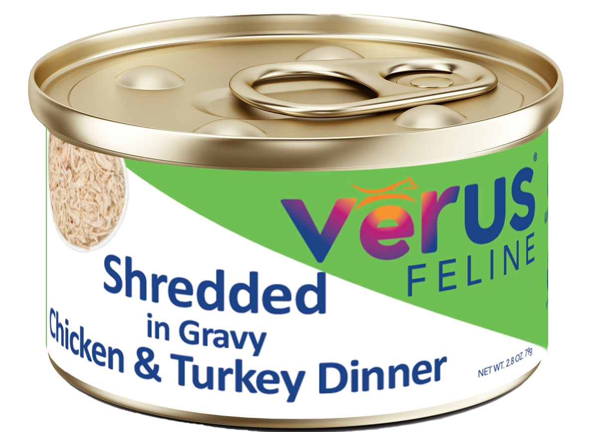 Verus Cat Shredded Chicken &amp; Turkey in Gravy 2.8oz