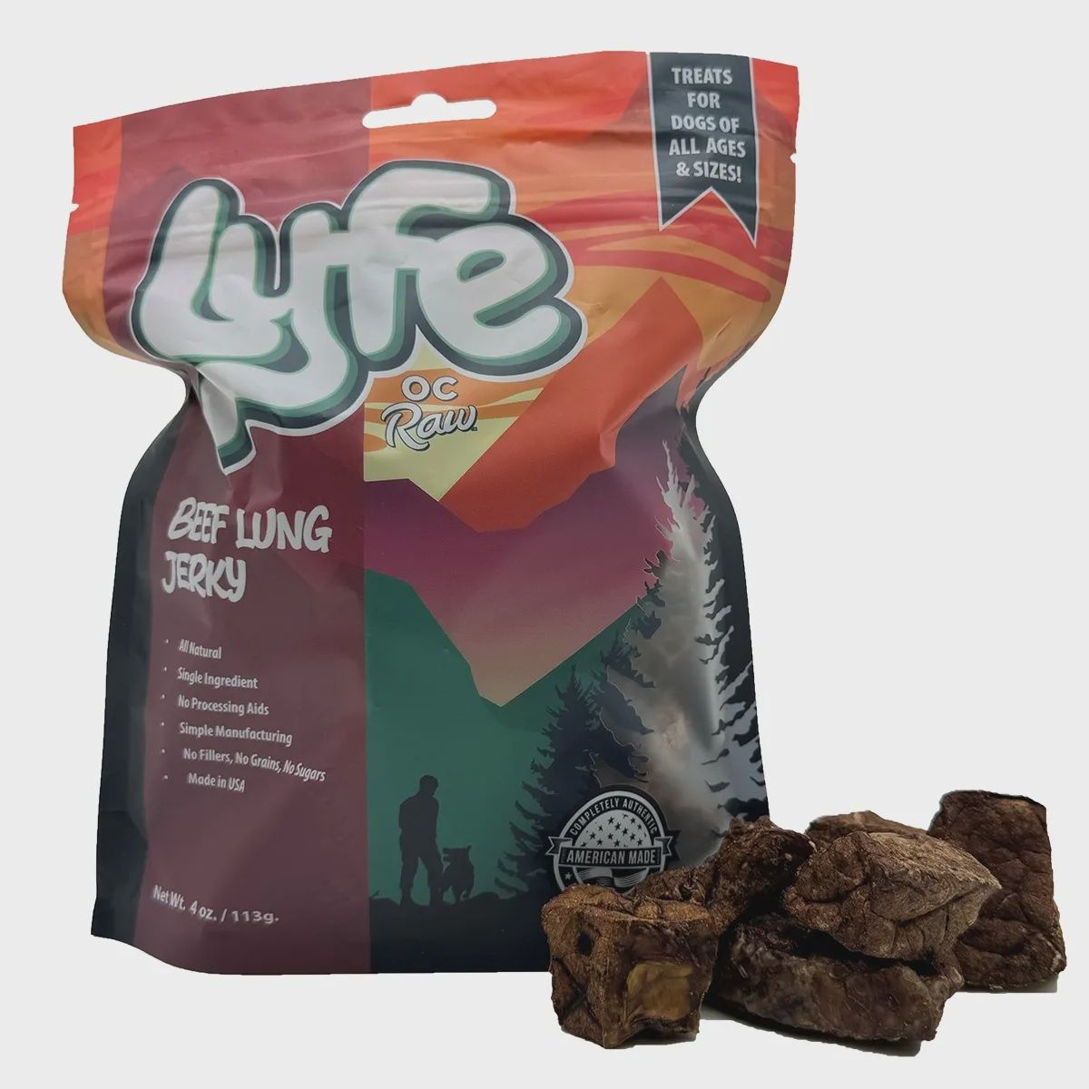 OC Raw Lyfe Jerky Beef Lung 4oz