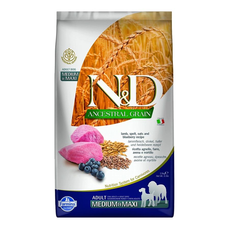 Farmina Dog Ancestral Grain Lamb Blueberry Medium &amp; Max, Size: 5.5lb