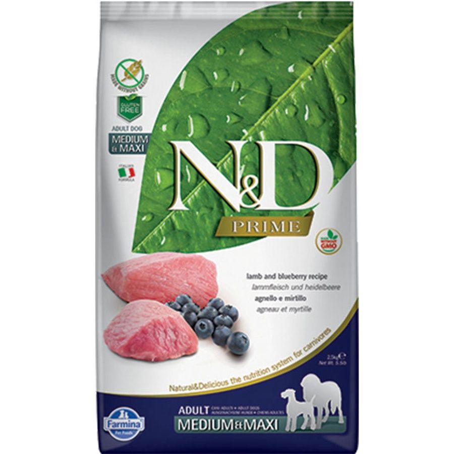Farmina Dog Grain Free Prime Lamb Blueberry Medium &amp; Max, Size: 5.5lb