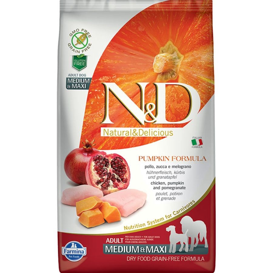 Farmina Dog Grain Free Pumpkin Chicken &amp; Pomegranate Medium &amp; Max, Size: 5.5lb