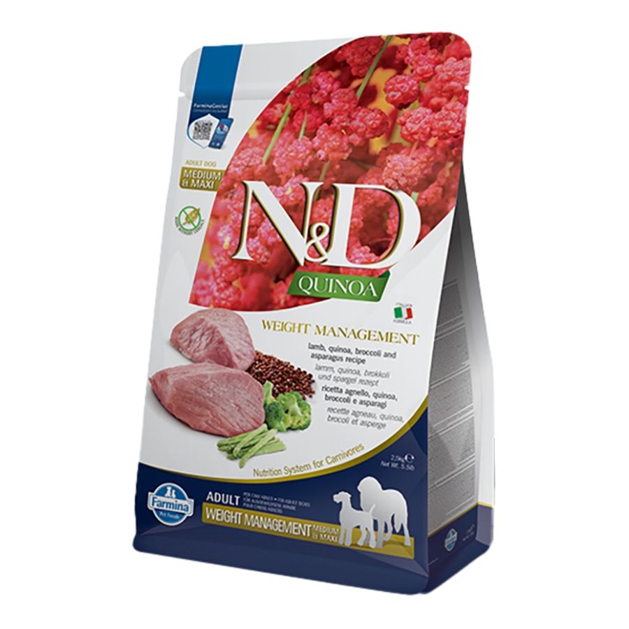 Farmina Dog Quinoa Weight Management Lamb Medium &amp; Max, Size: 5.5lb