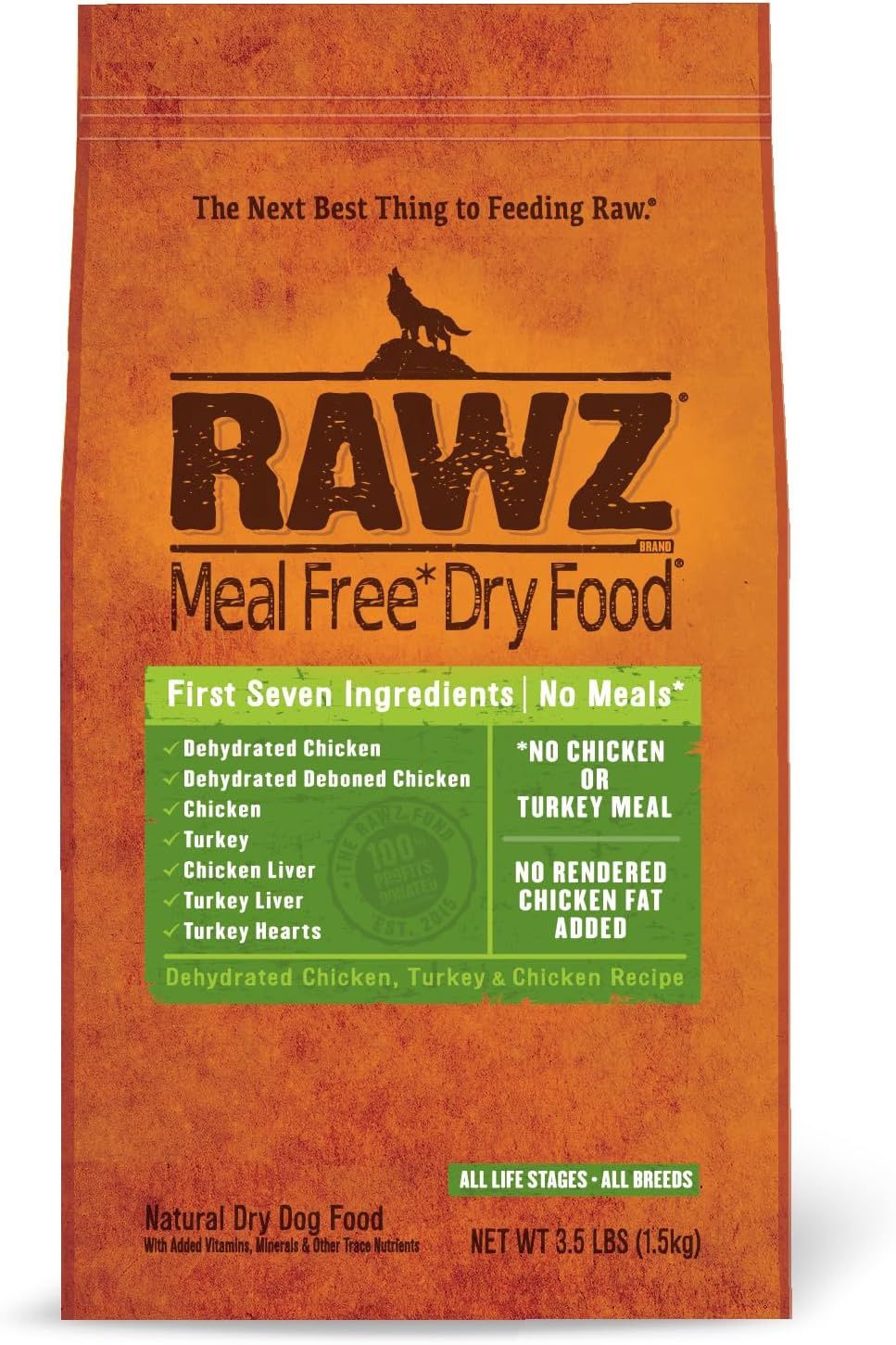 Rawz Dog Dehydrated Chicken, Turkey &amp; Chicken 3.5lb