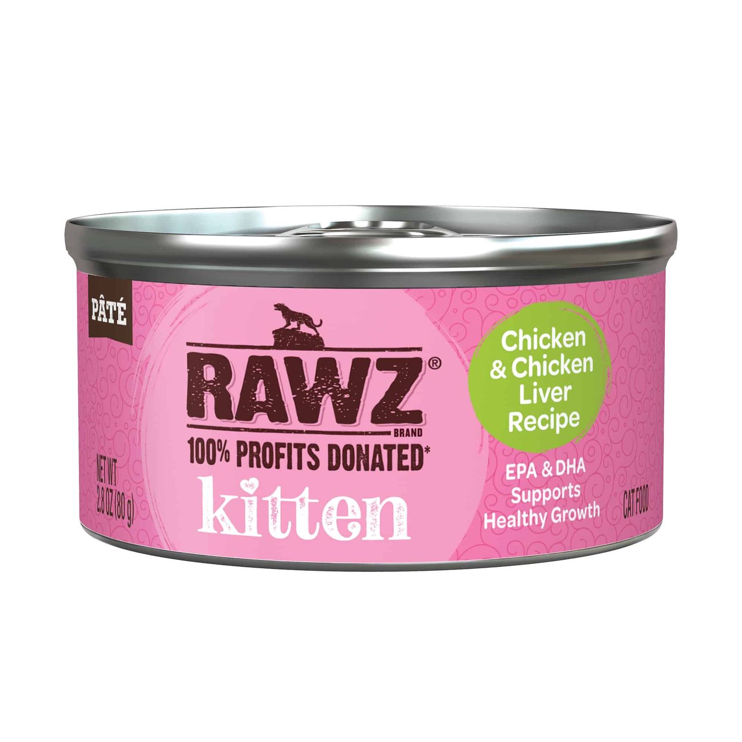 Rawz Cat Kitten Can Chicken &amp; Chicken Liver 2.8oz