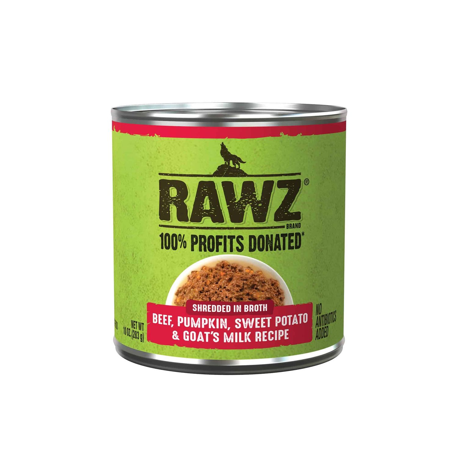 Rawz Dog Can Shredded Beef, Pumpkin, Sweet Potato &amp; Goat&#39;s Milk 10oz