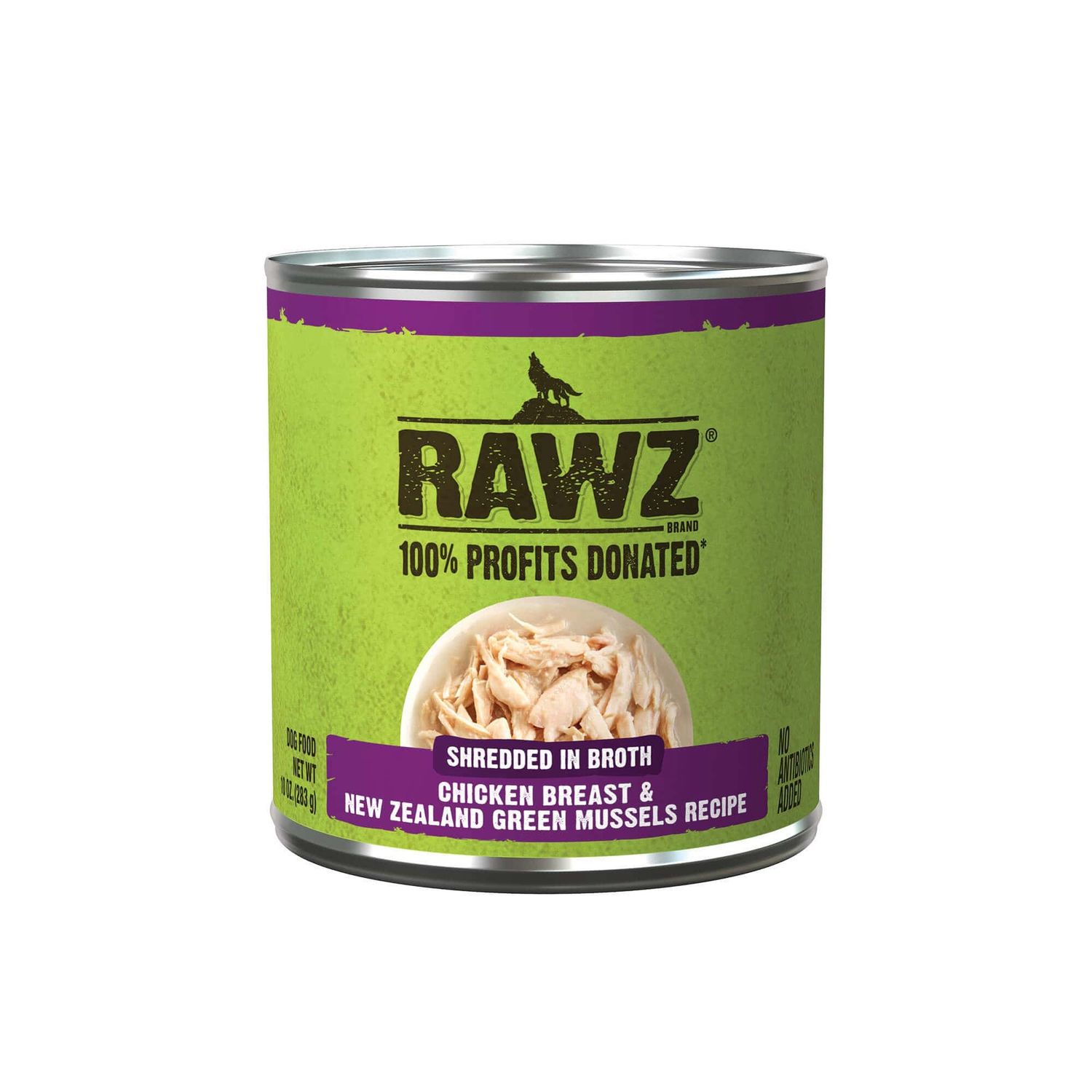 Rawz Dog Can Shredded Chicken Breast &amp; Green Mussels 10oz