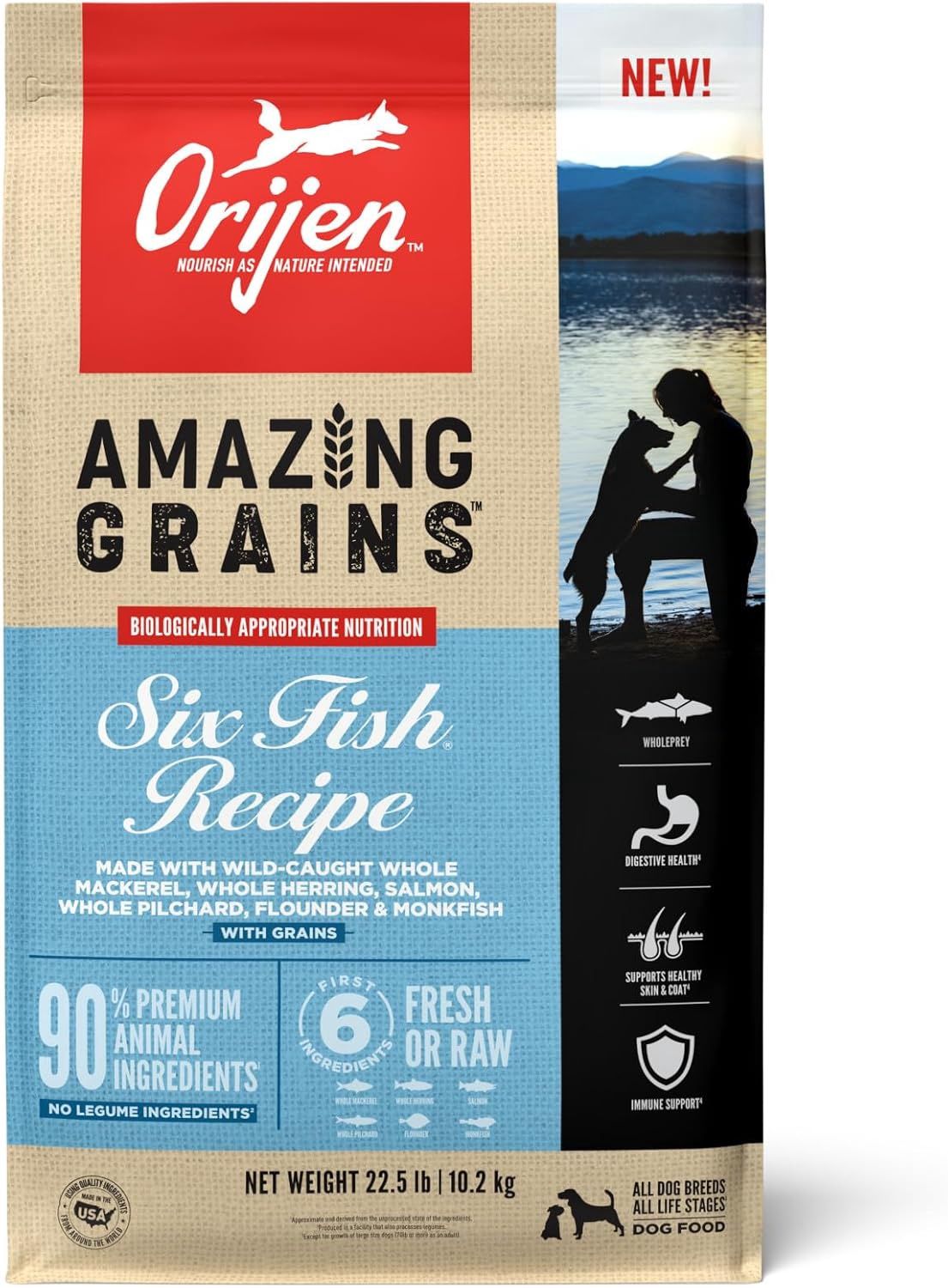 Orijen Dog Amazing Grains Six Fish 22.5lb