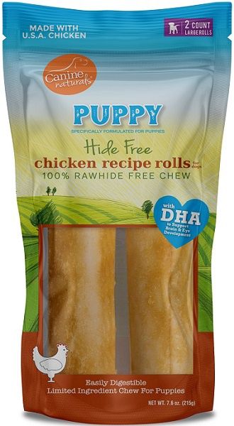 Canine Naturals Dog Chicken Puppy Rolls 2pk