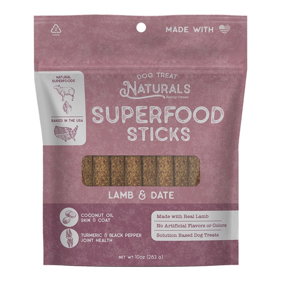 Dog Treat Naturals Dog Superfood Sticks Lamb &amp; Date 10oz