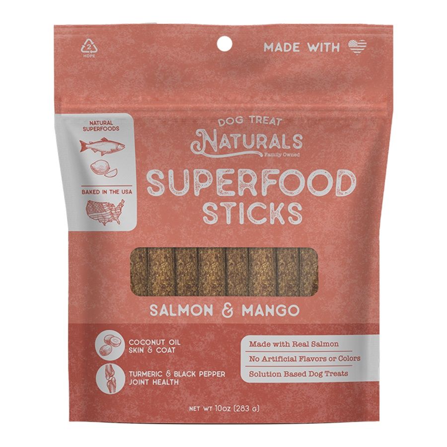 Dog Treat Naturals Dog Superfood Sticks Salmon &amp; Mango 10oz