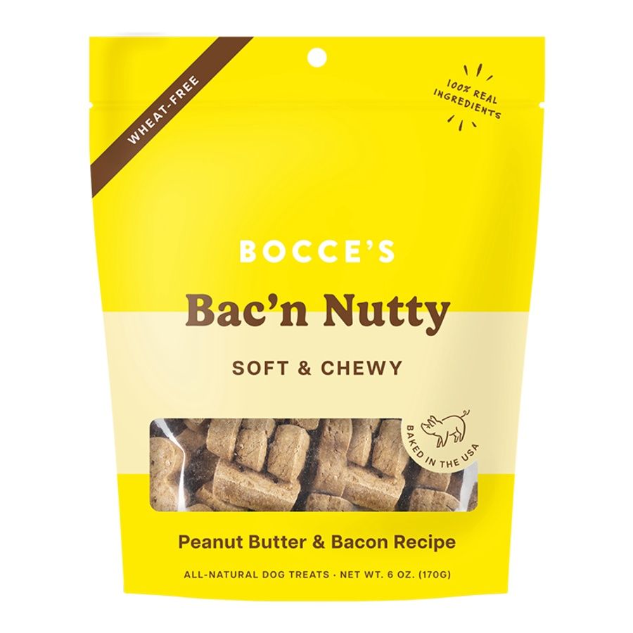 Bocce&#39;s Dog Soft &amp; Chewy Bacon Nutty 6oz