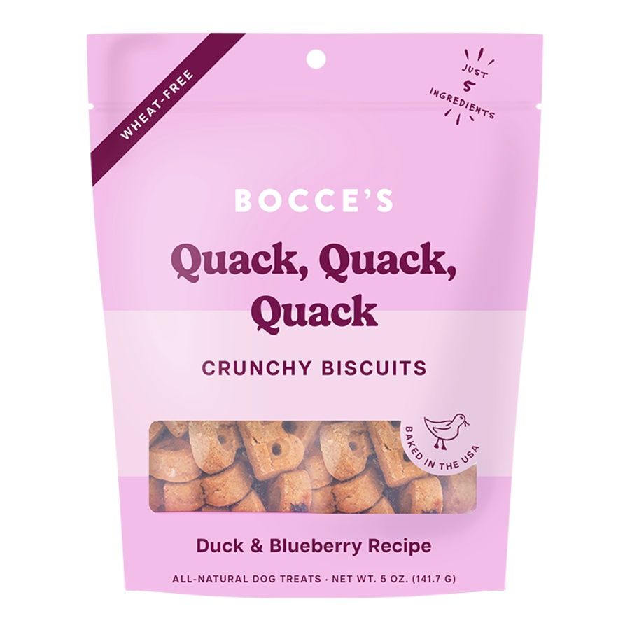 Bocce&#39;s Dog Crunchy Biscuits Quack Quack Quack 5oz