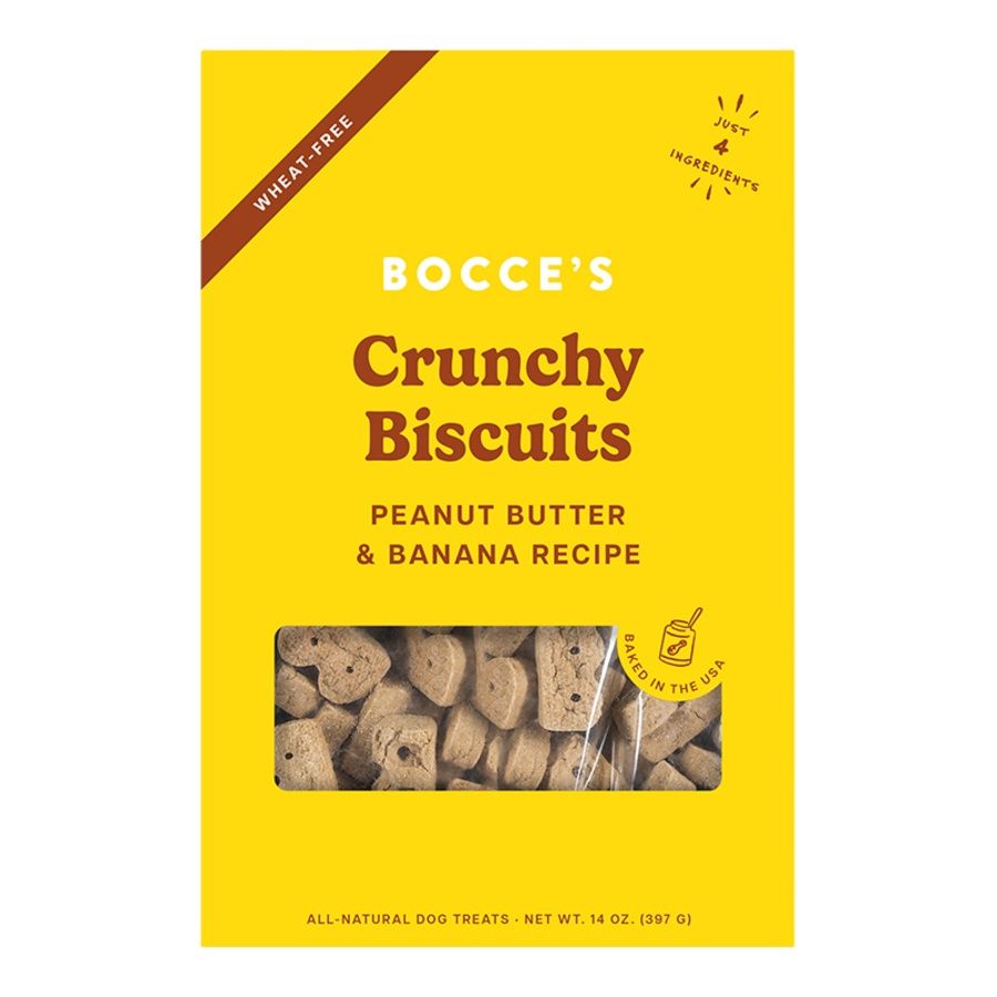 Bocce&#39;s Dog Crunchy Biscuits Peanut Butter &amp; Banana 14oz