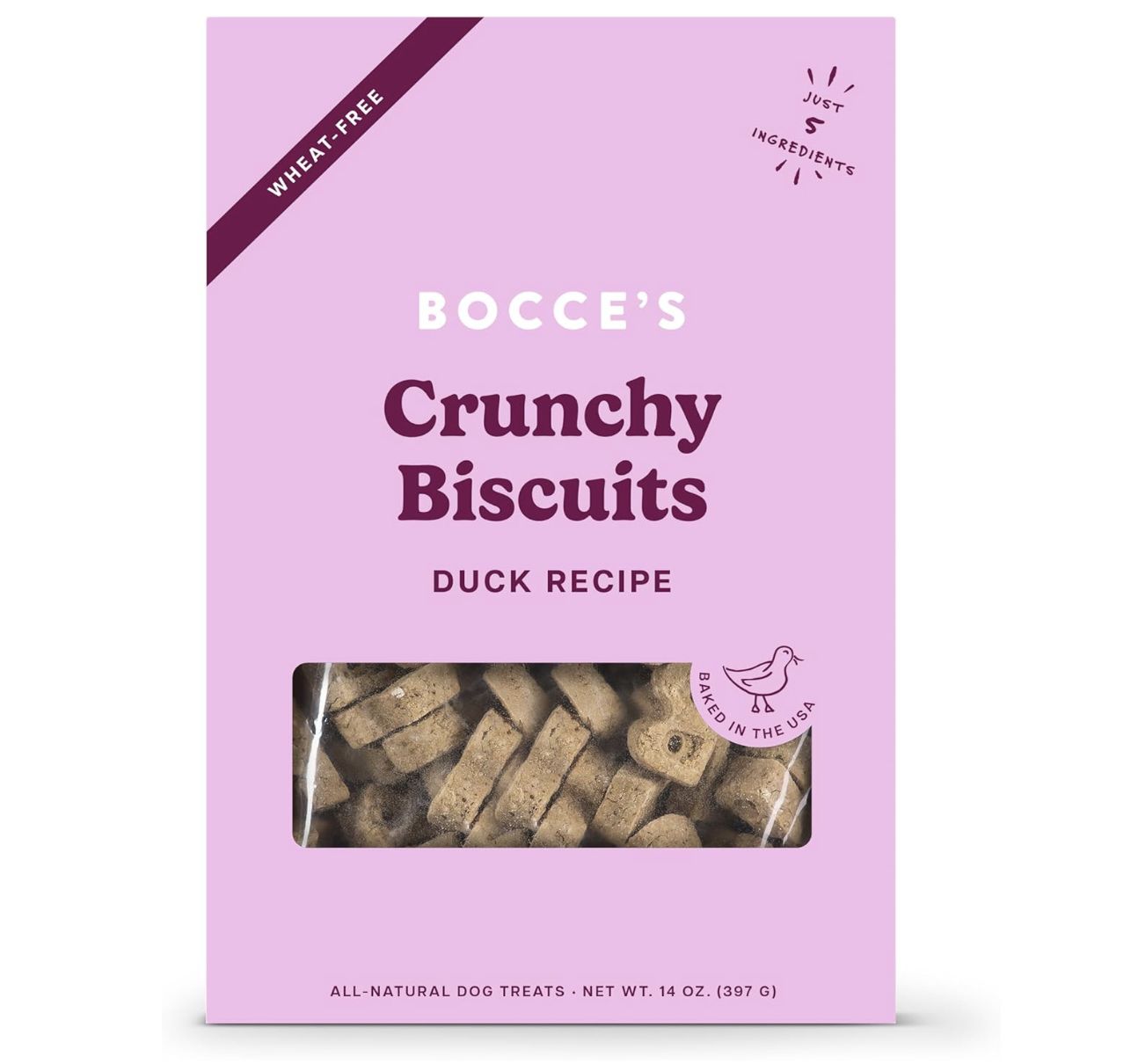 Bocce&#39;s Dog Crunchy Biscuits Duck 14oz