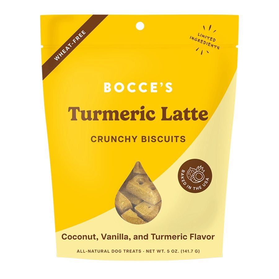 Bocce&#39;s Dog Crunchy Biscuits Tumeric Latte 5oz