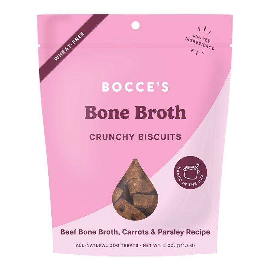 Bocce&#39;s Dog Crunchy Biscuits Bone Broth 5oz