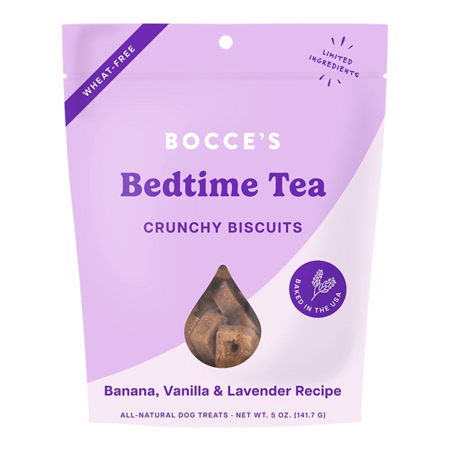 Bocce&#39;s Dog Crunchy Biscuits Bedtime Tea 5oz