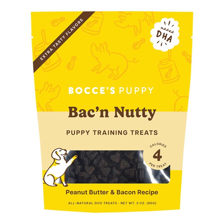 Bocce&#39;s Dog Puppy Training Bites Bac&#39;n Nutty 3oz