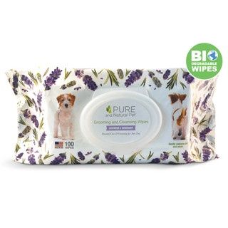 Pure and Natural Pet Grooming &amp; Cleansing Lavender &amp; Rosemary Wipes 100ct