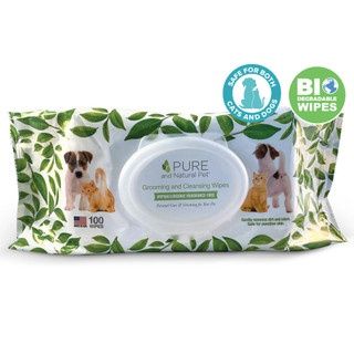 Pure and Natural Pet Grooming &amp; Cleansing Hypoallergenic Wipes 100ct