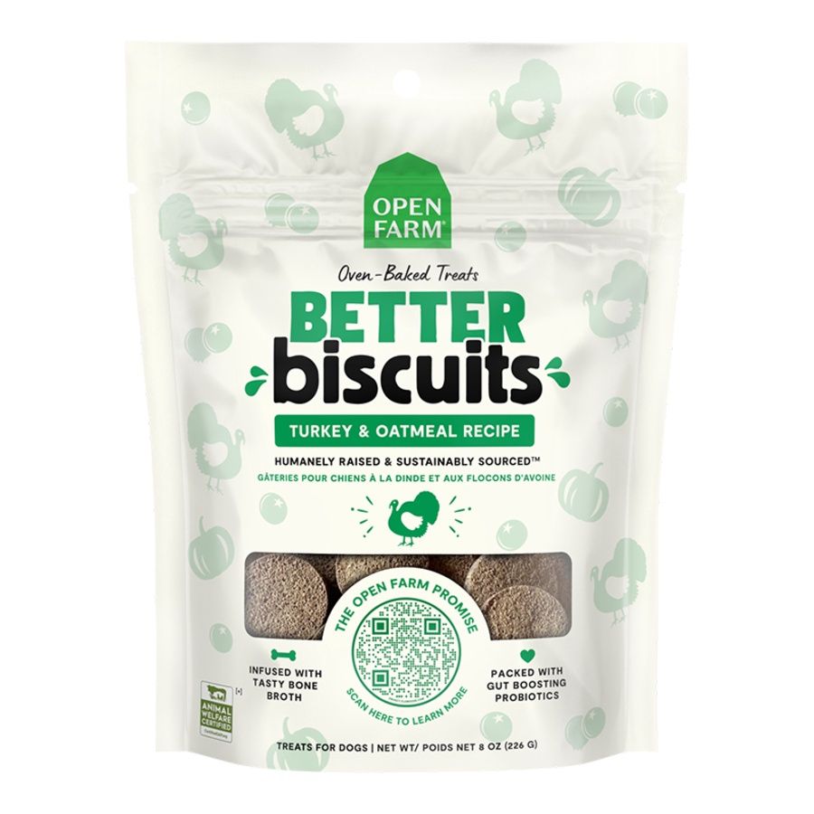 Open Farm Dog Better Biscuits Turkey &amp; Oatmeal 8oz