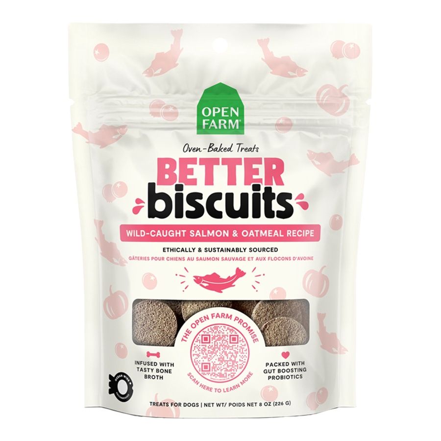 Open Farm Dog Better Biscuits Salmon &amp; Oatmeal 8oz