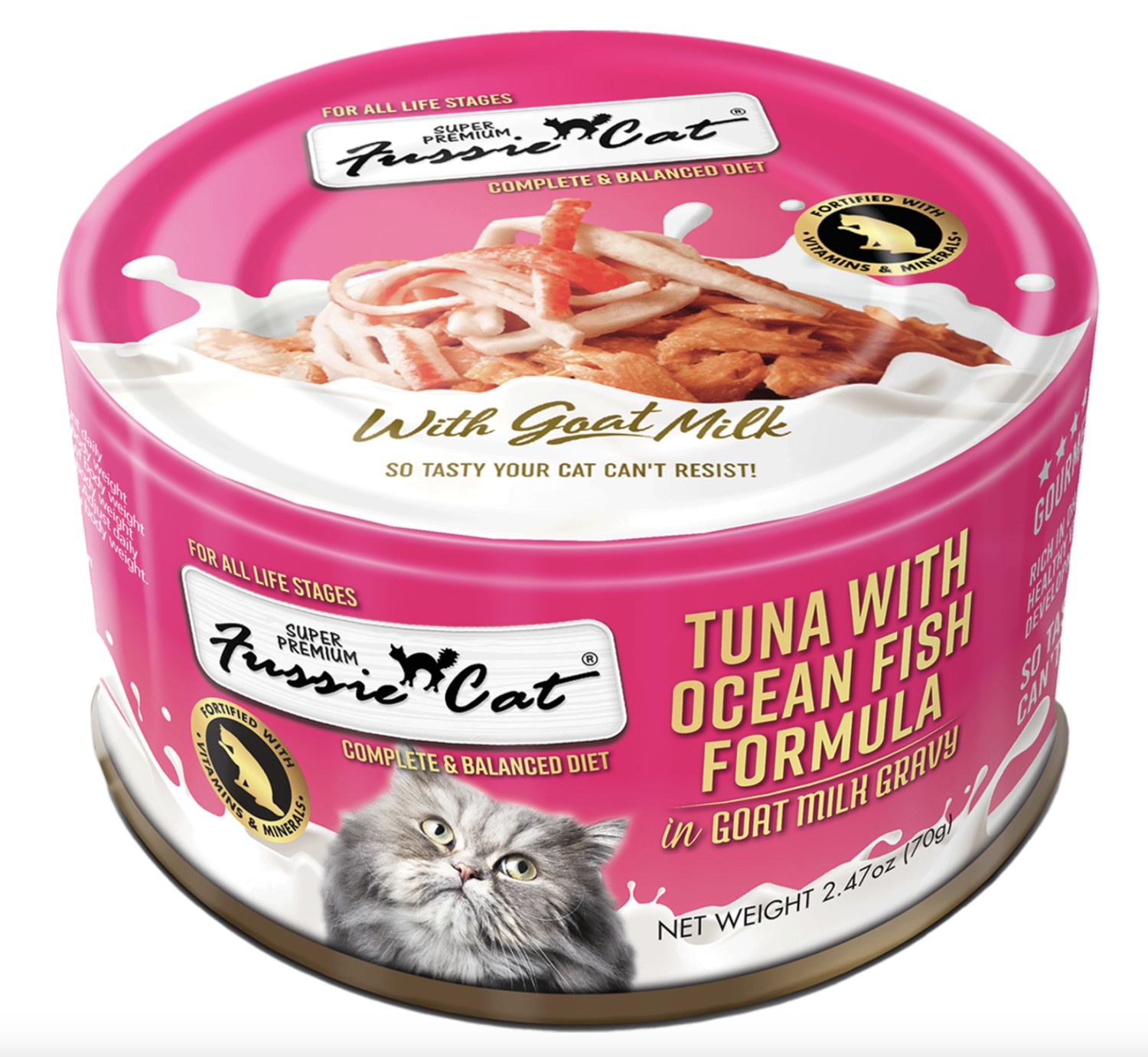 Fussie Cat Can Tuna &amp; Ocean Fish In Goat Milk 2.5oz