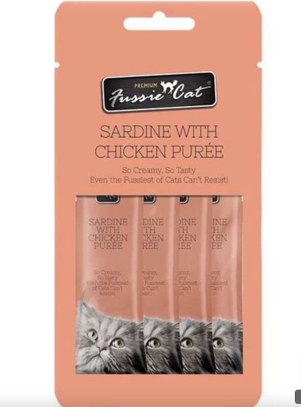 Fussie Cat Puree Sardine &amp; Chicken 2oz