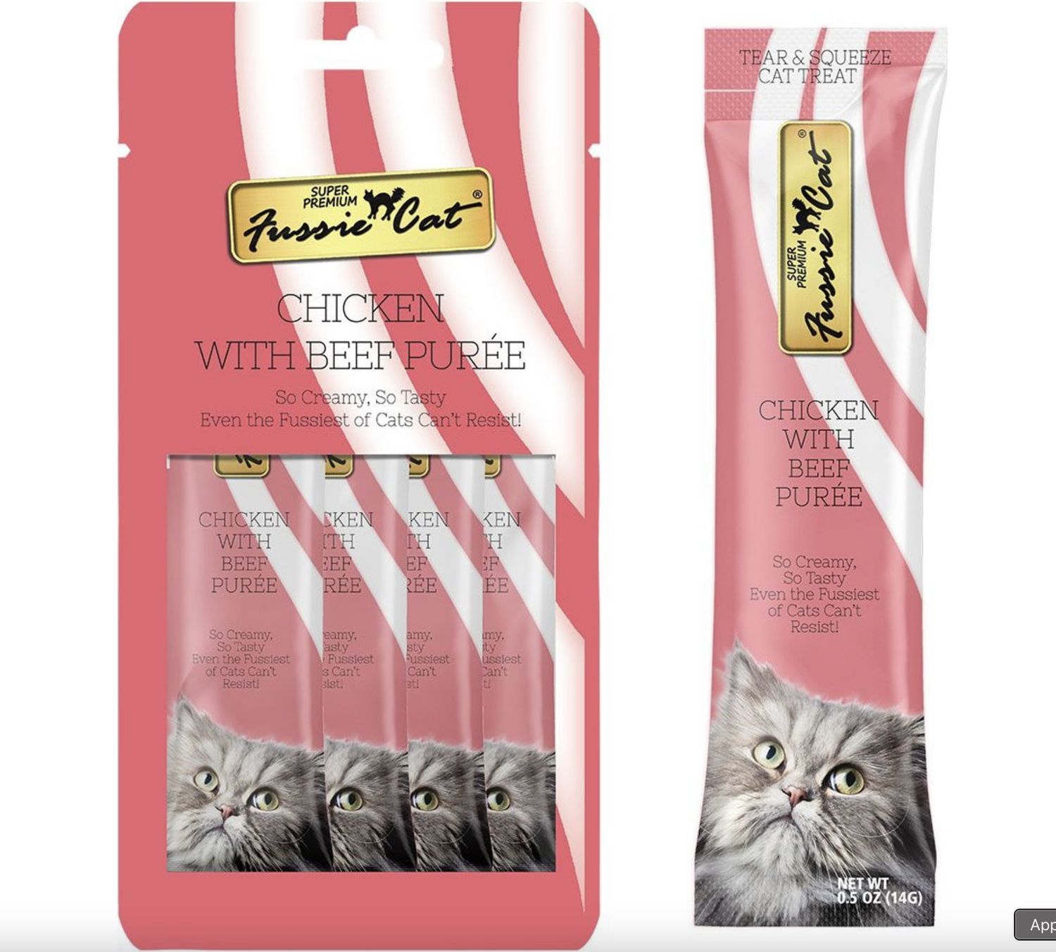 Fussie Cat Puree Chicken &amp; Beef 2oz