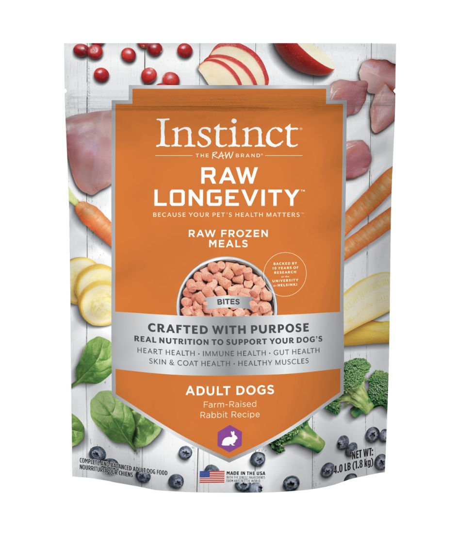Instinct Dog Frozen Raw Longevity Rabbit Bites 4lb