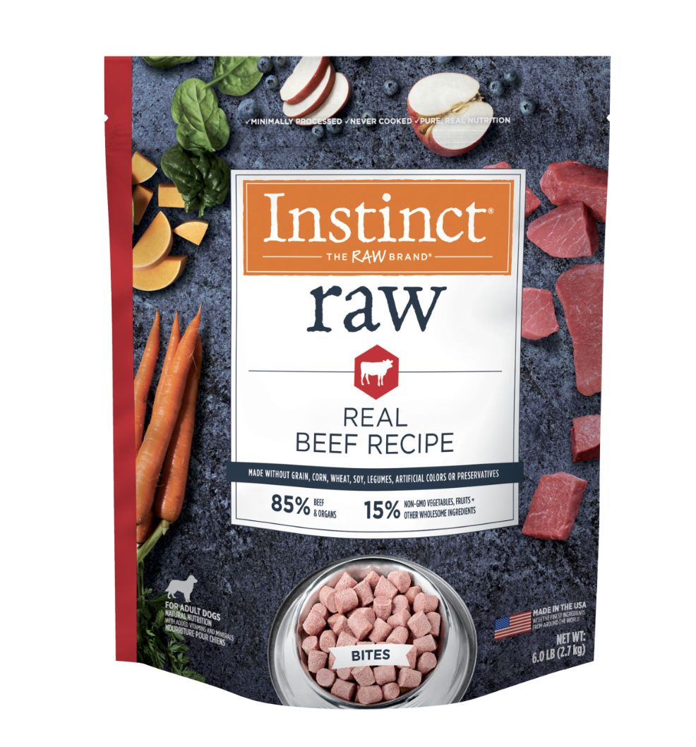 Instinct Dog Frozen Raw Bites Beef 3lb