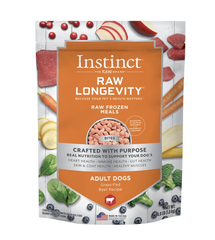 Instinct Dog Frozen Raw Longevity Beef 4lb